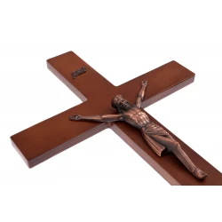 Krzyż drewniany brąz rustykalny 54 cm